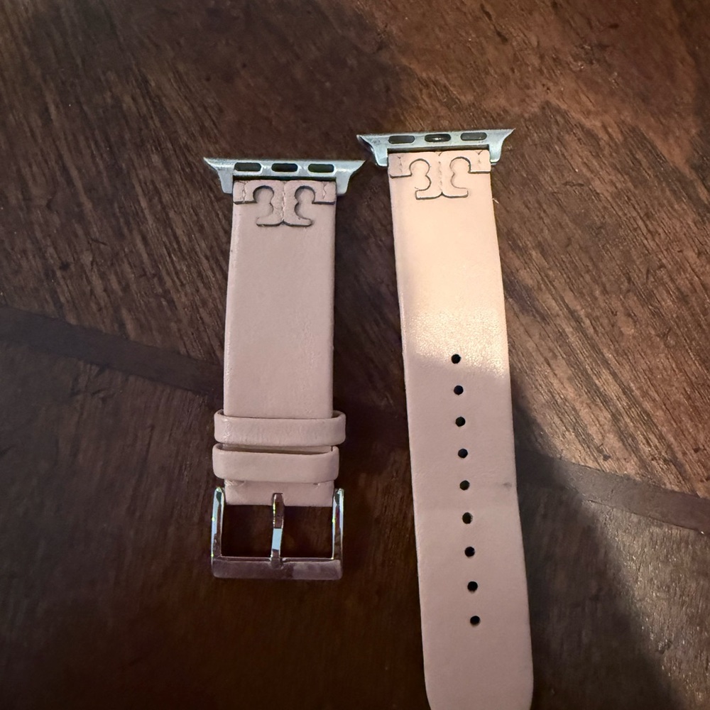Tory Burch Sand Pink Leather Apple Watch Band